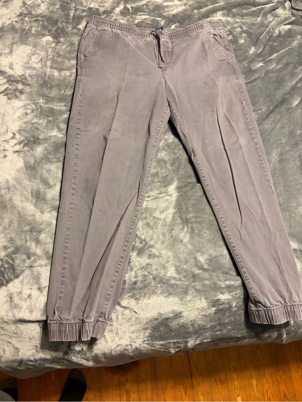 George Lavender-Gray Elastic Waist Casual Pants